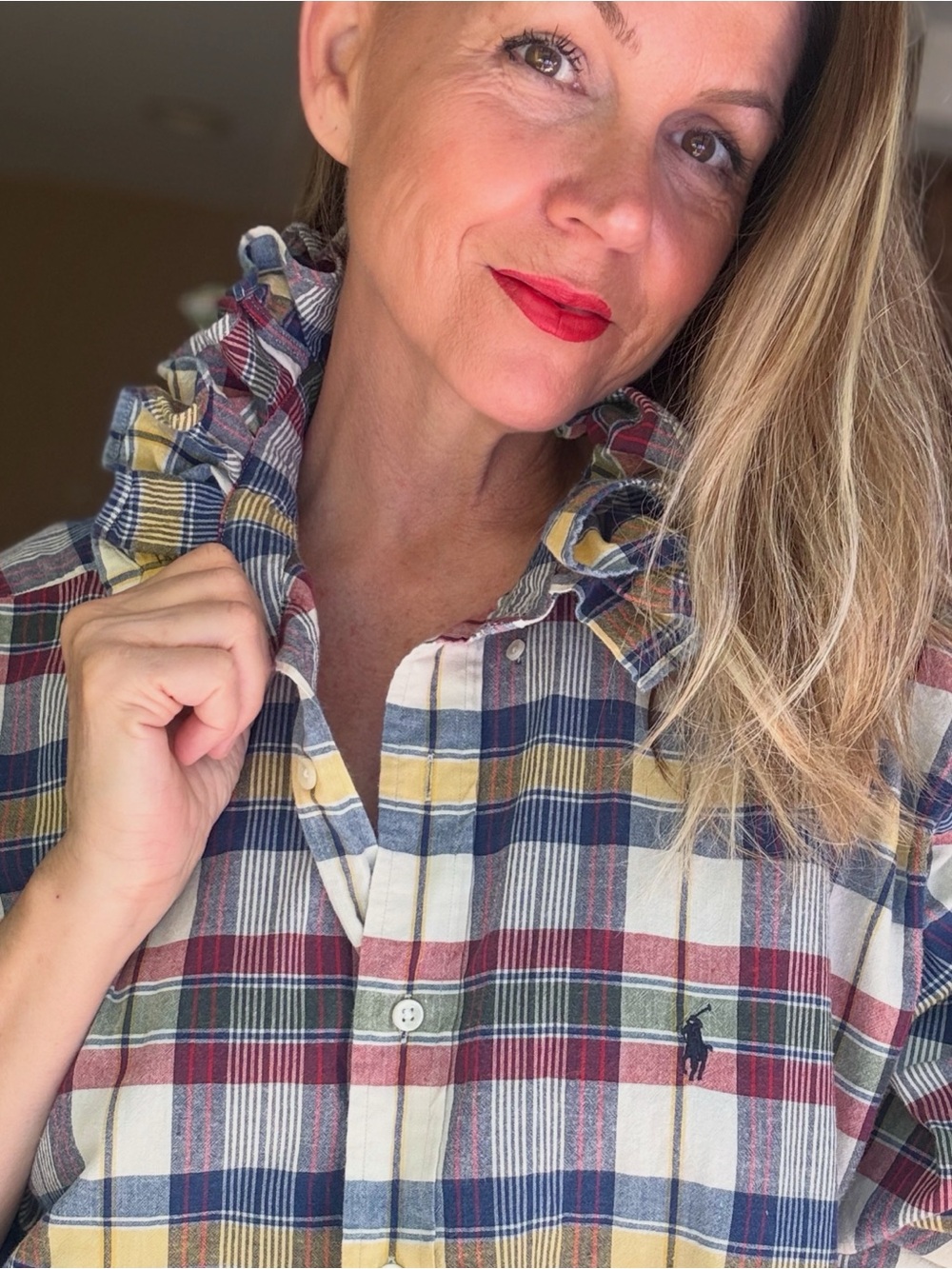 Reworked Ralph Lauren Plaid Button-Down Shirt size XL - Picture 6 of 9
